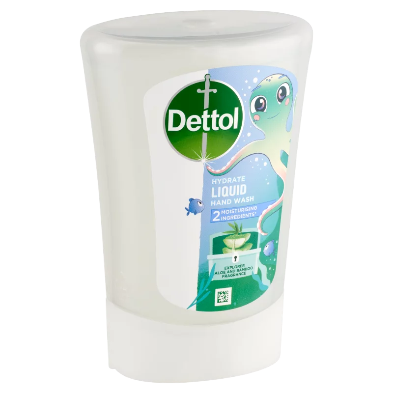 Dettol Explorer Aloe Vera és Bambusz folyékony szappan utántöltő érintés nélküli adagolóhoz 250 ml