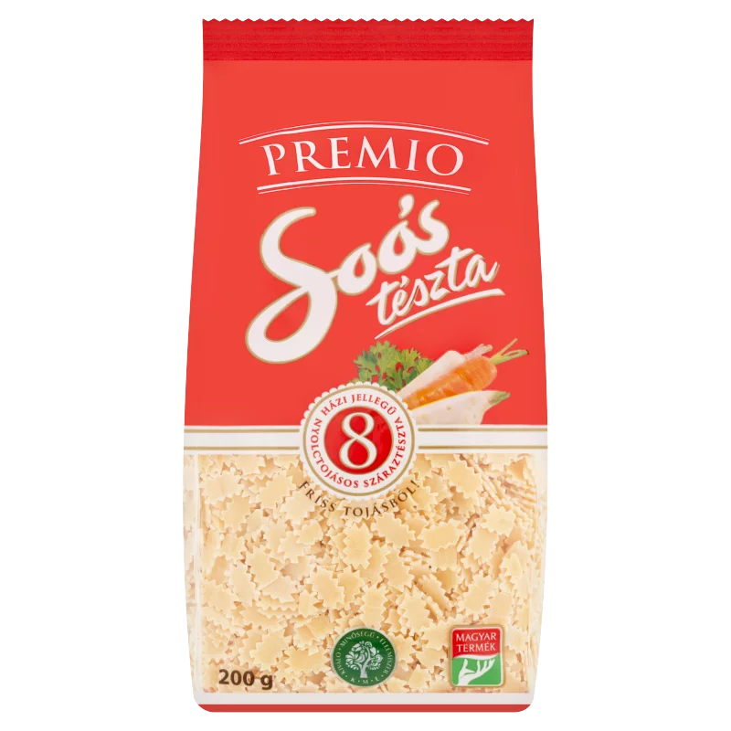 Soós Premio eperlevél házi jellegű 8 tojásos száraztészta 200 g