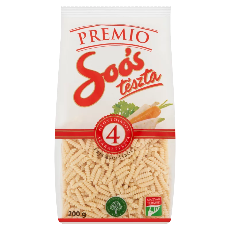 Soós Premio csiga négytojásos száraztészta 200 g