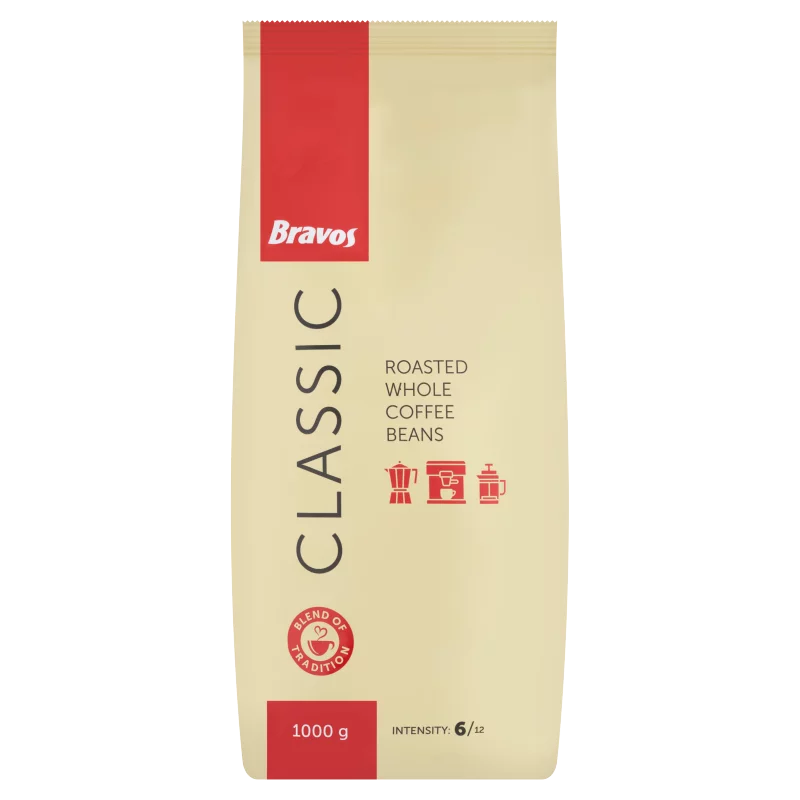 Bravos Classic pörkölt szemes kávé 1000 g