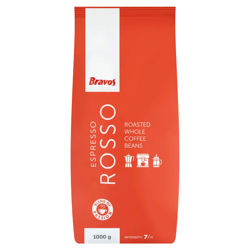 Bravos Espresso Rosso pörkölt szemes kávé 1000 g