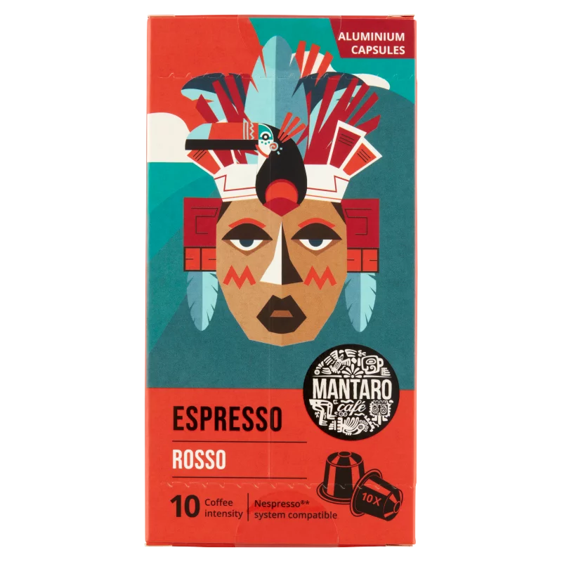Mantaro Espresso Rosso őrölt pörkölt kávé alumínium kapszulában 10 db 52 g