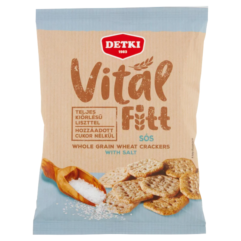 Detki Vital Fitt sós teljes kiőrlésű kréker, cukor hozzáadása nélkül 100 g