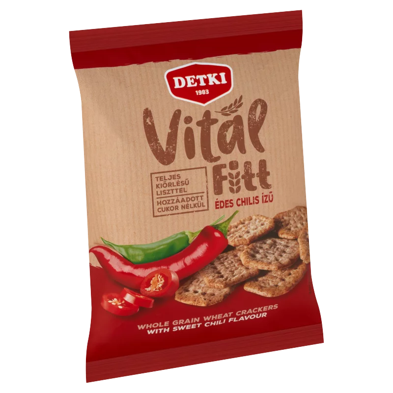 Detki Vital Fitt édes chilis ízű, teljes kiőrlésű kréker, cukor hozzáadása nélkül 100 g