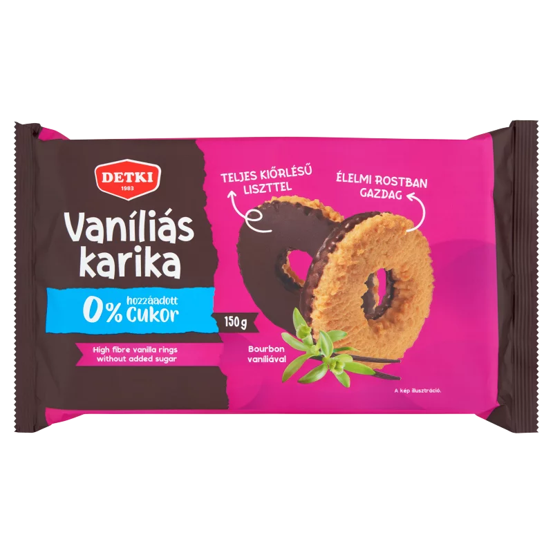 Detki vaníliás karika cukor hozzáadása nélkül, édesítőszerekkel 150 g