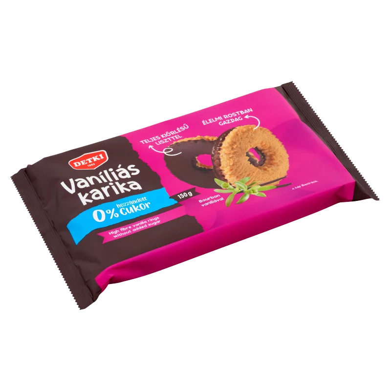 Detki vaníliás karika cukor hozzáadása nélkül, édesítőszerekkel 150 g