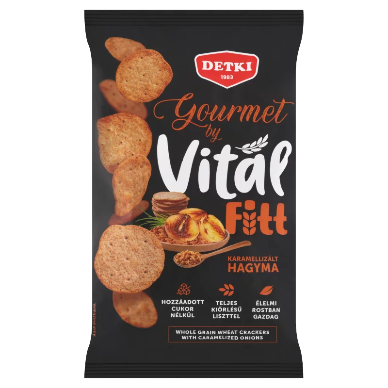 Detki Gourmet by Vital Fitt teljes kiőrlésű kréker hagymás fűszerkeverékkel 100 g