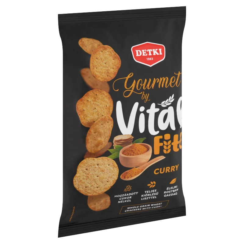 Detki Gourmet by Vital Fitt teljes kiőrlésű kréker curry fűszerkeverékkel 100 g