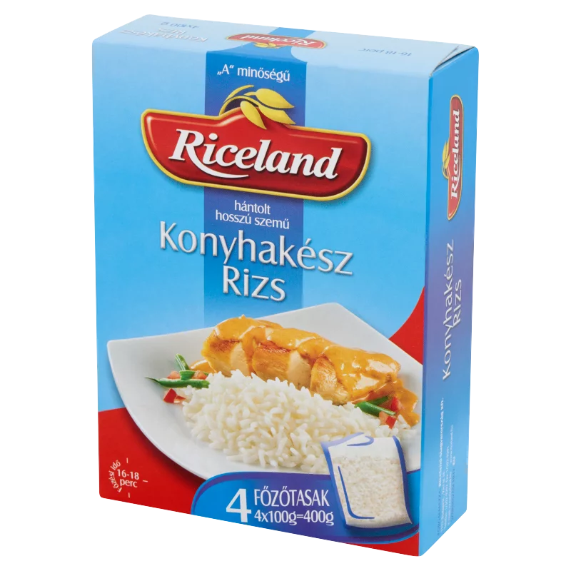 Riceland Konyhakész rizs "A" minőségű hántolt hosszú szemű  4 x 100 g