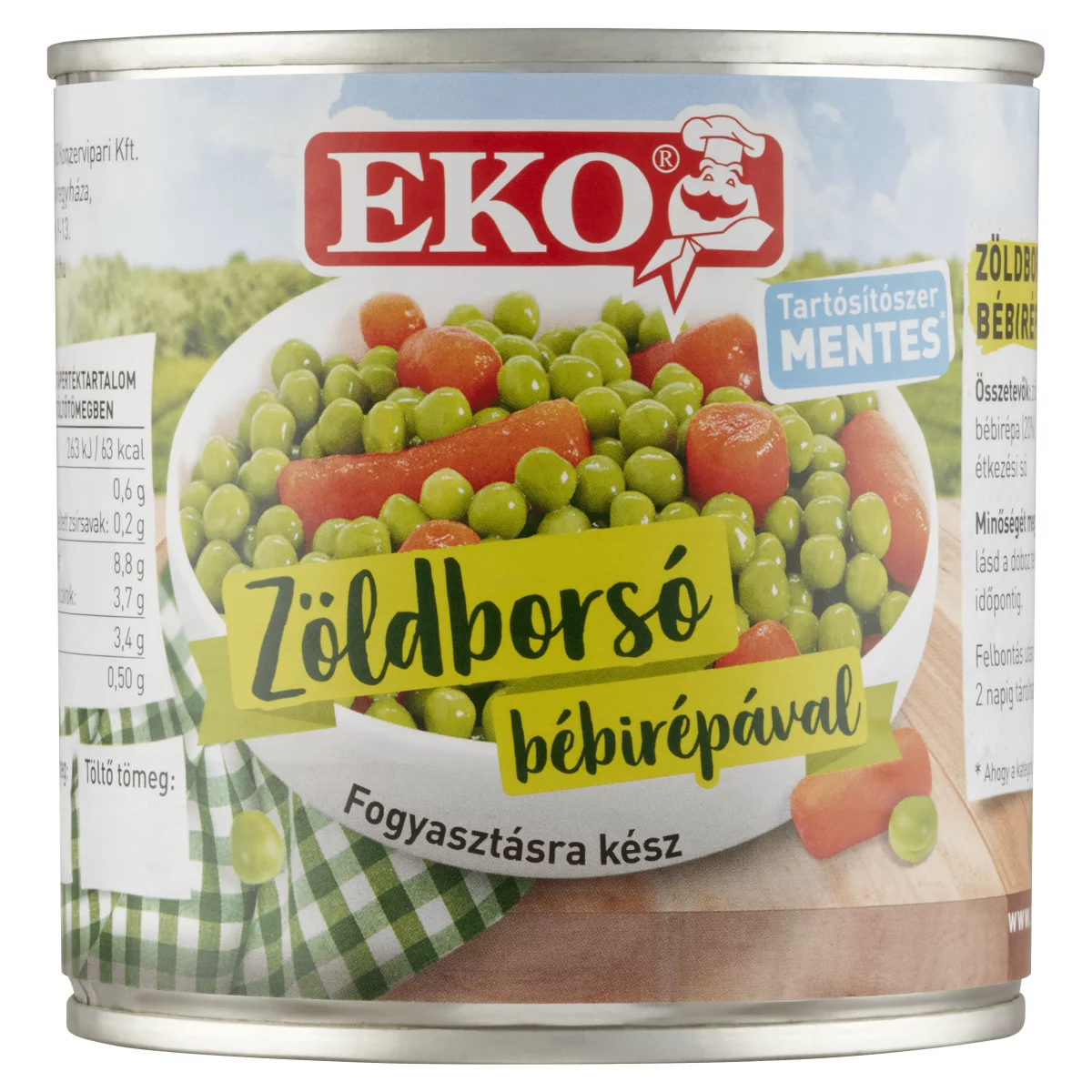 Eko zöldborsó bébirépával 400/265g