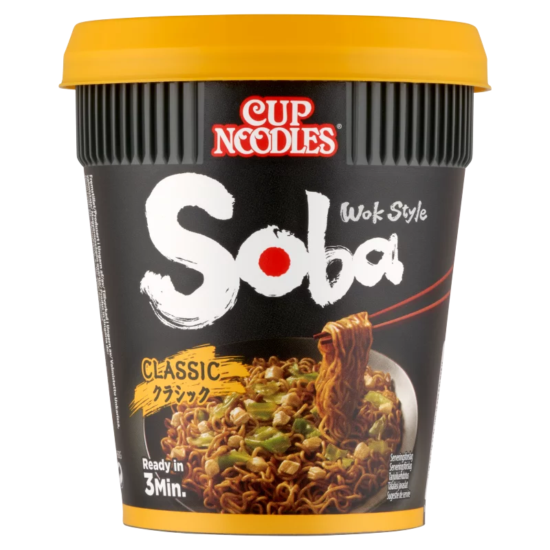 Nissin Cup Noodles Soba instant tészta búzalisztből yakisoba ízesítő szósszal 90 g