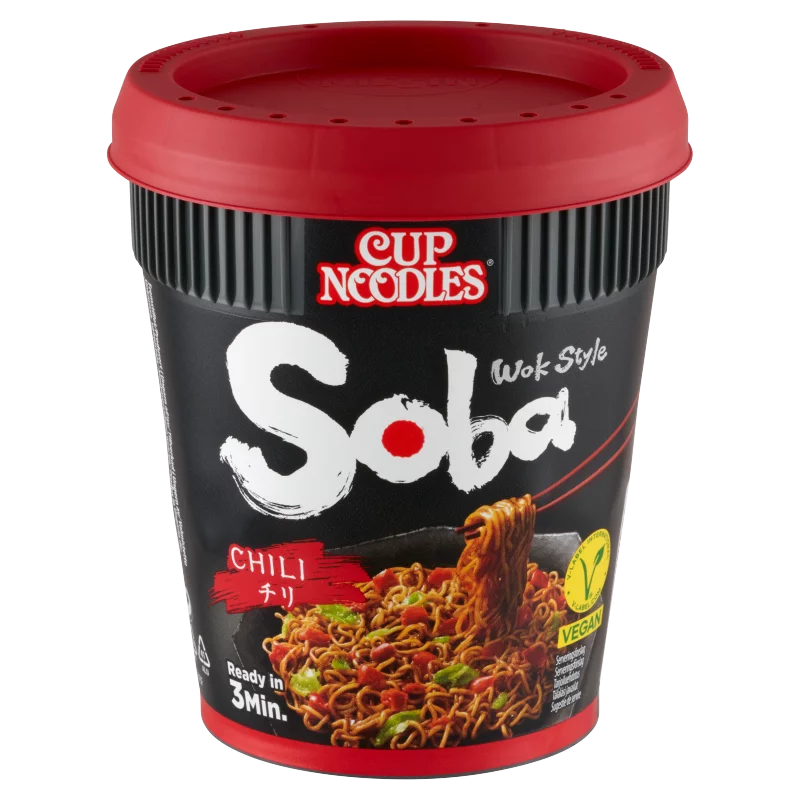 Nissin Cup Noodles Soba instant tészta búzalisztből chili ízesítő szósszal 92 g