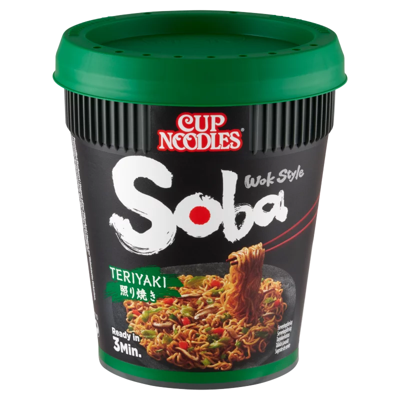 Nissin Cup Noodles Soba instant tészta búzalisztből teriyaki ízesítő szósszal 90 g