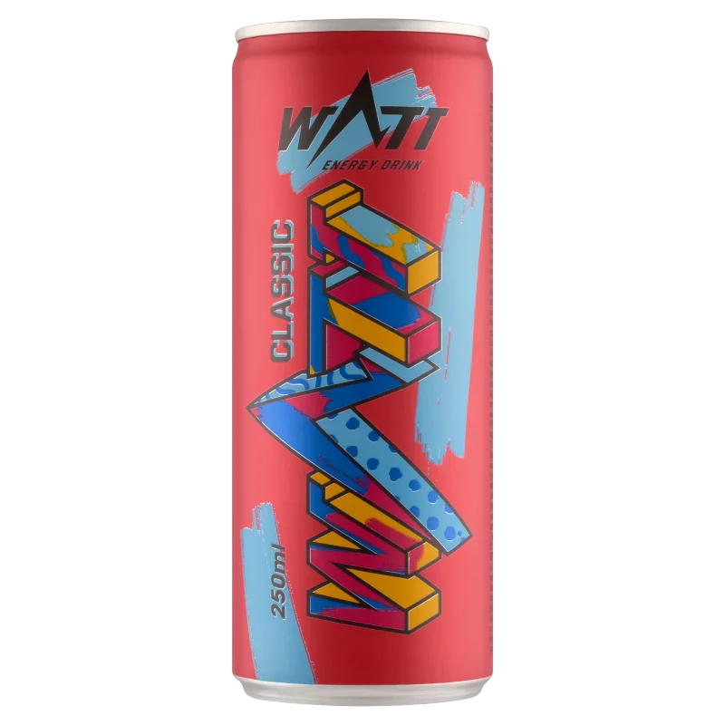 Watt Classic tuttifrutti ízű szénsavas energiaital koffeinnel és vitaminokkal 250 ml