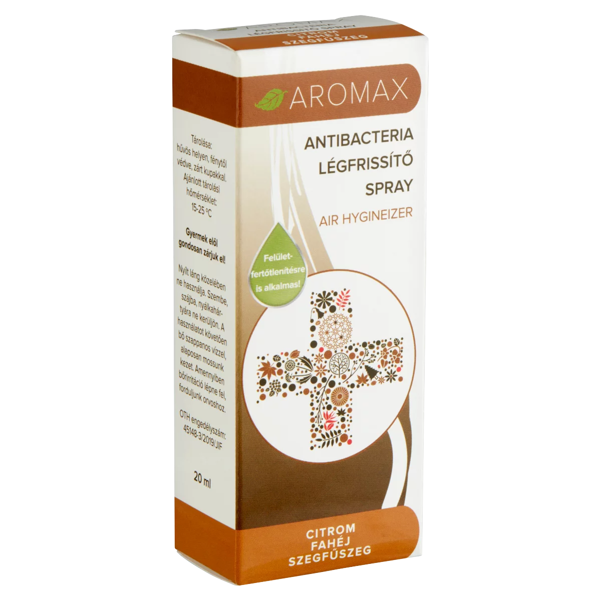 Aromax Antibacteria citrom-fahéj-szegfűszeg légfrissítő spray 20 ml