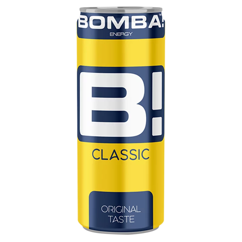 BOMBA! hőkezelt, koffeintartalmú, tutti-frutti ízű szénsavas ital 250 ml