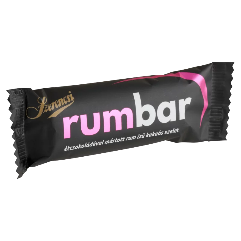 Szerencsi Rumbar étcsokoládéval mártott rum ízű kakaós szelet 26 g