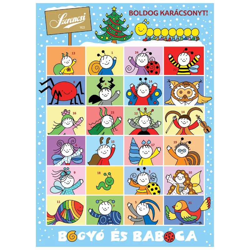 Szerencsi adventi kalendárium 50g Bogyó és Babóca tejcsokoládé