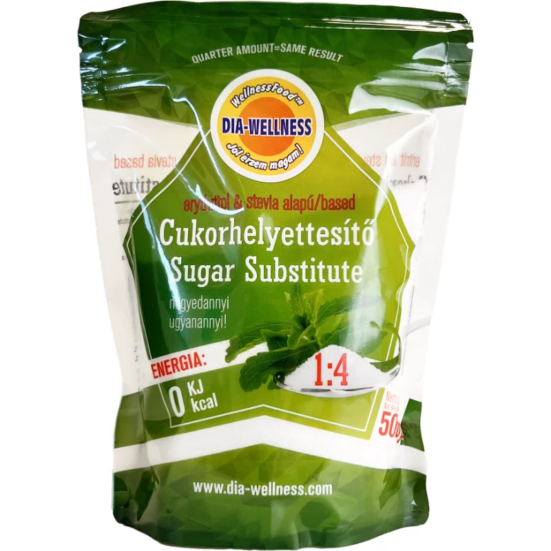 Dia-Wellness erytrit és stevia alapú cukorhelyettesítő 1:4 500 g
