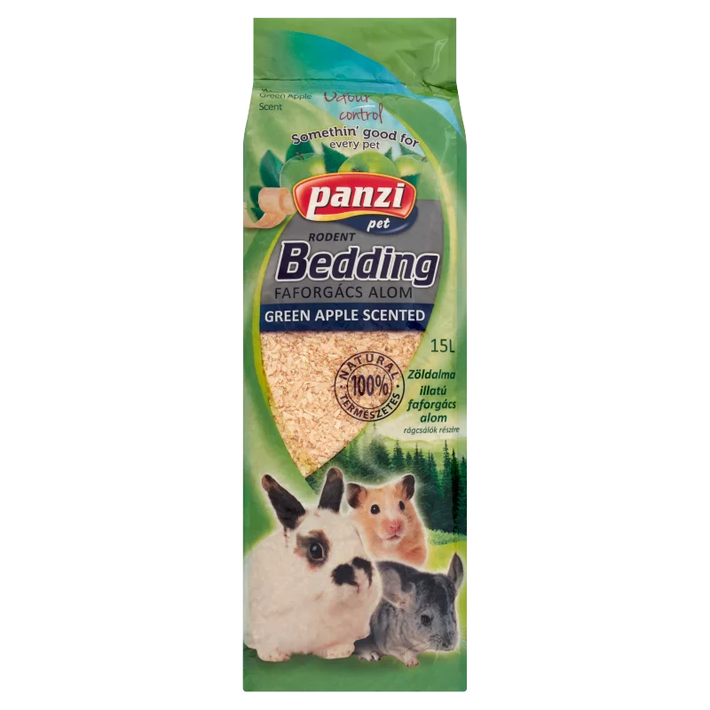 Panzi Pet zöldalma illatú faforgács alom rágcsálók részére 15 l