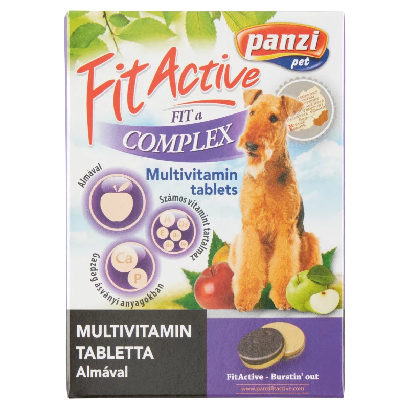 Panzi Fit Active Fit a Complex multivitamin tabletta almával kiegészítő eledel kutyáknak 60 db 60 g