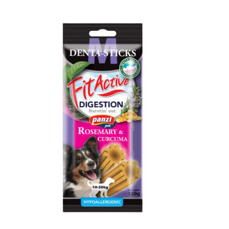 FitActive Snack jutalomfalat 150g Denta-Sticks Digestion M Rosemary+Curcuma
