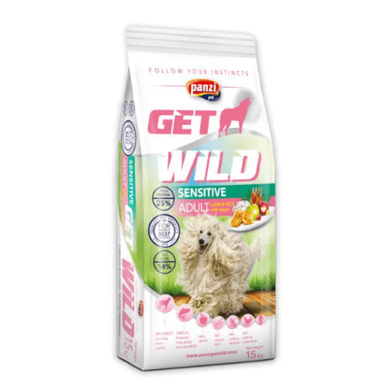 Panzi GetWild száraz kutyatáp 15kg Adult Sensitive Lamb (chicken&wheat free)
