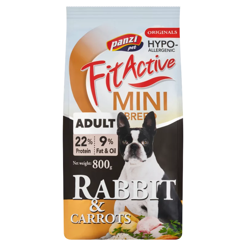 Panzi Pet Fit Active nyúl sárgarépával teljesértékű eledel felnőtt kutyák részére 800 g