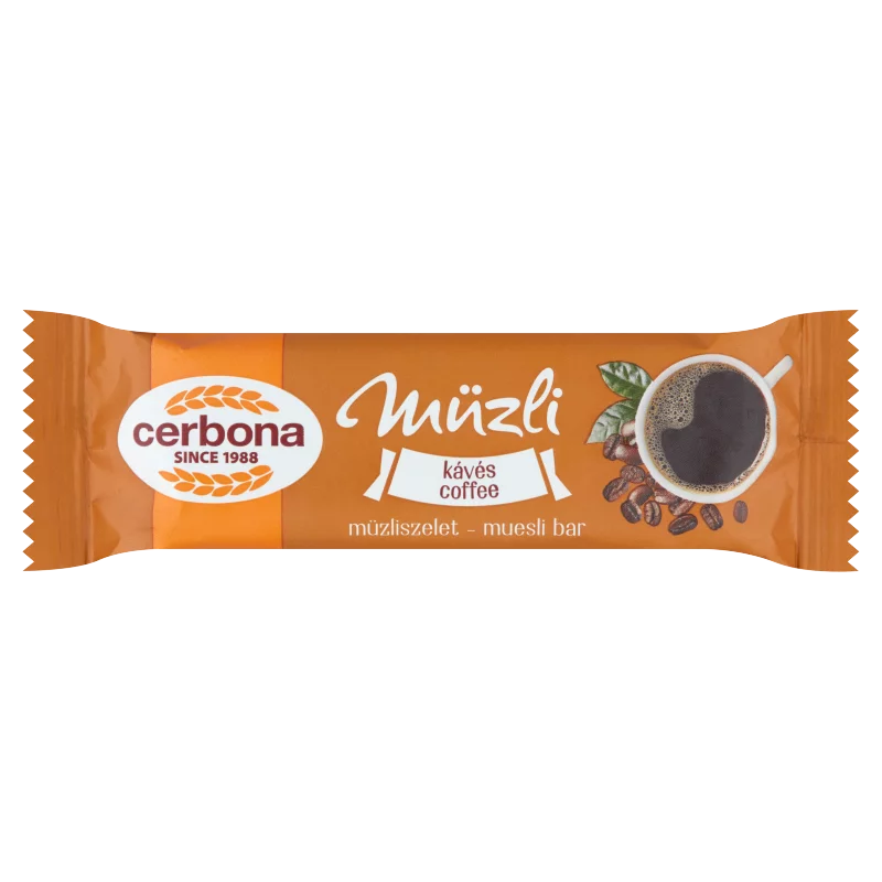 Cerbona kávés müzliszelet, fehér bevonó talppal  20 g
