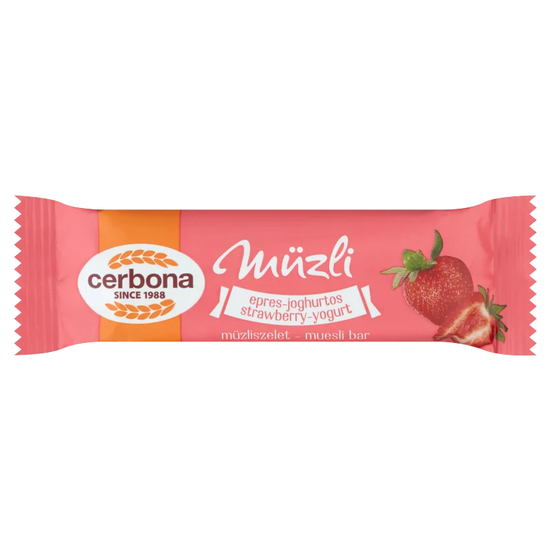 Cerbona epres-joghurtos müzliszelet epres bevonó talppal 20 g