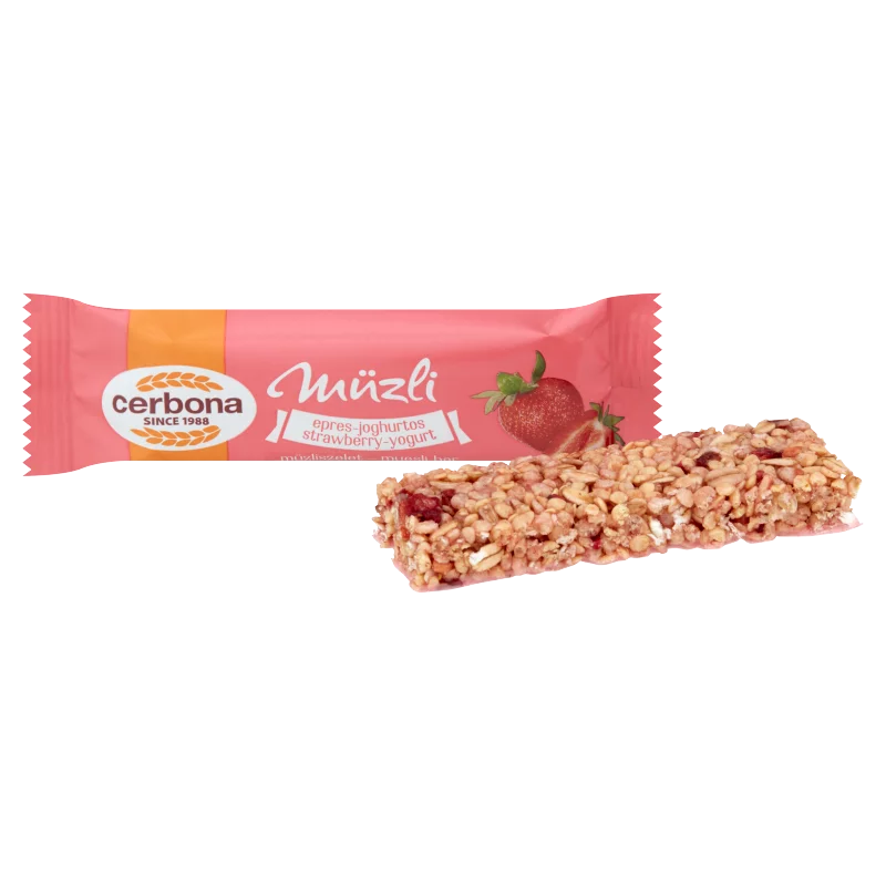 Cerbona epres-joghurtos müzliszelet epres bevonó talppal 20 g