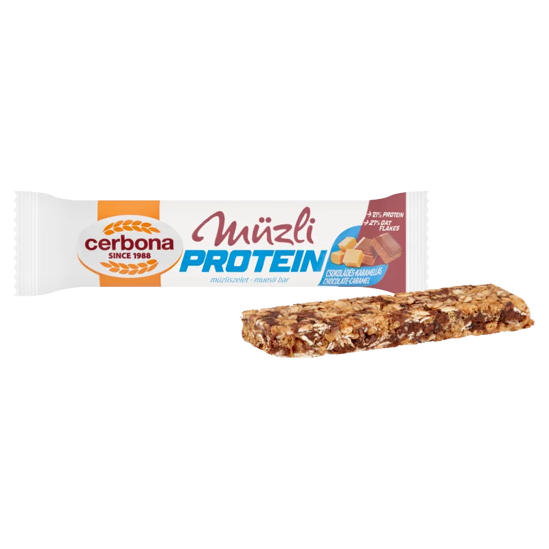 Cerbona Protein fehérjében gazdag csokoládés-karamellás müzliszelet 35 g