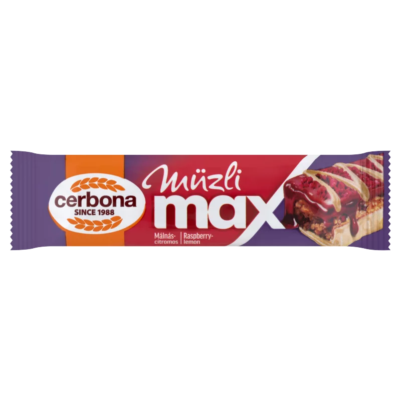Cerbona Müzli Max málnás-citromos müzliszelet 30 g