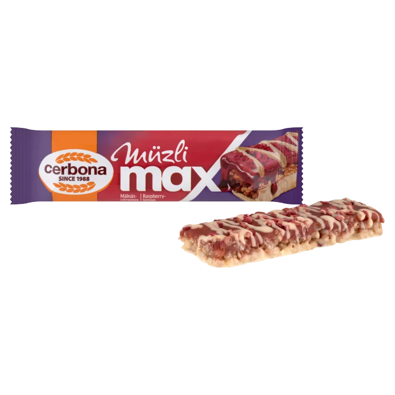 Cerbona Müzli Max málnás-citromos müzliszelet 30 g