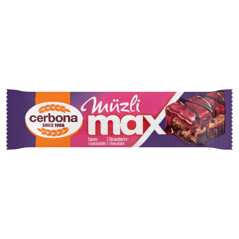 Cerbona Müzli Max epres-csokoládés müzliszelet 30 g
