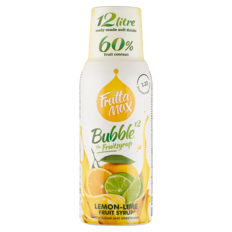 FruttaMax Bubble¹² citrom-lime gyümölcsszörp izocukorral és édesítőszerekkel 500 ml