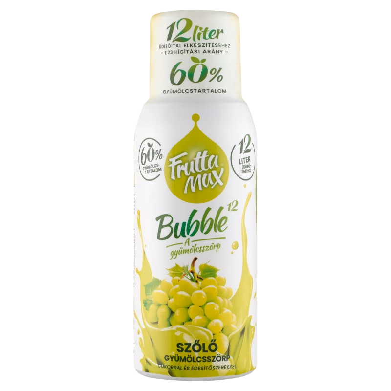 FruttaMax Bubble¹² szőlő gyümölcsszörp cukorral és édesítőszerekkel 500 ml