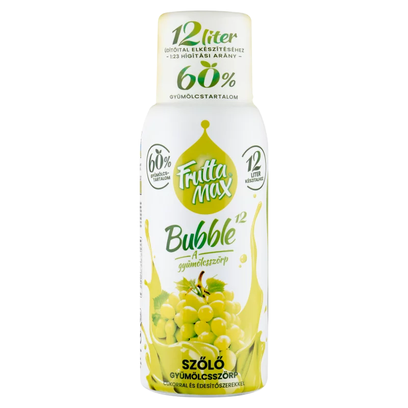 FruttaMax Bubble¹² szőlő gyümölcsszörp cukorral és édesítőszerekkel 500 ml