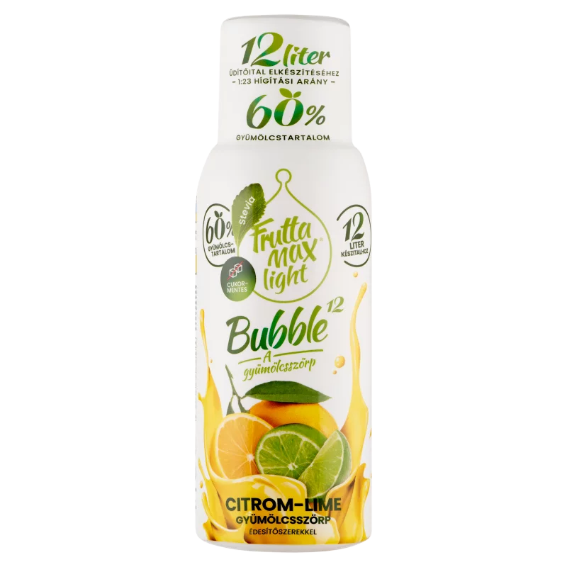 FruttaMax Light Bubble¹² citrom-lime gyümölcsszörp édesítőszerekkel 500 ml