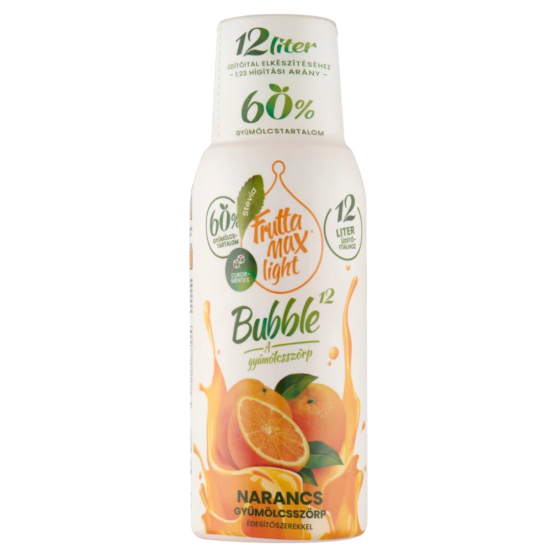 FruttaMax Light Bubble¹² narancs gyümölcsszörp édesítőszerekkel 500 ml