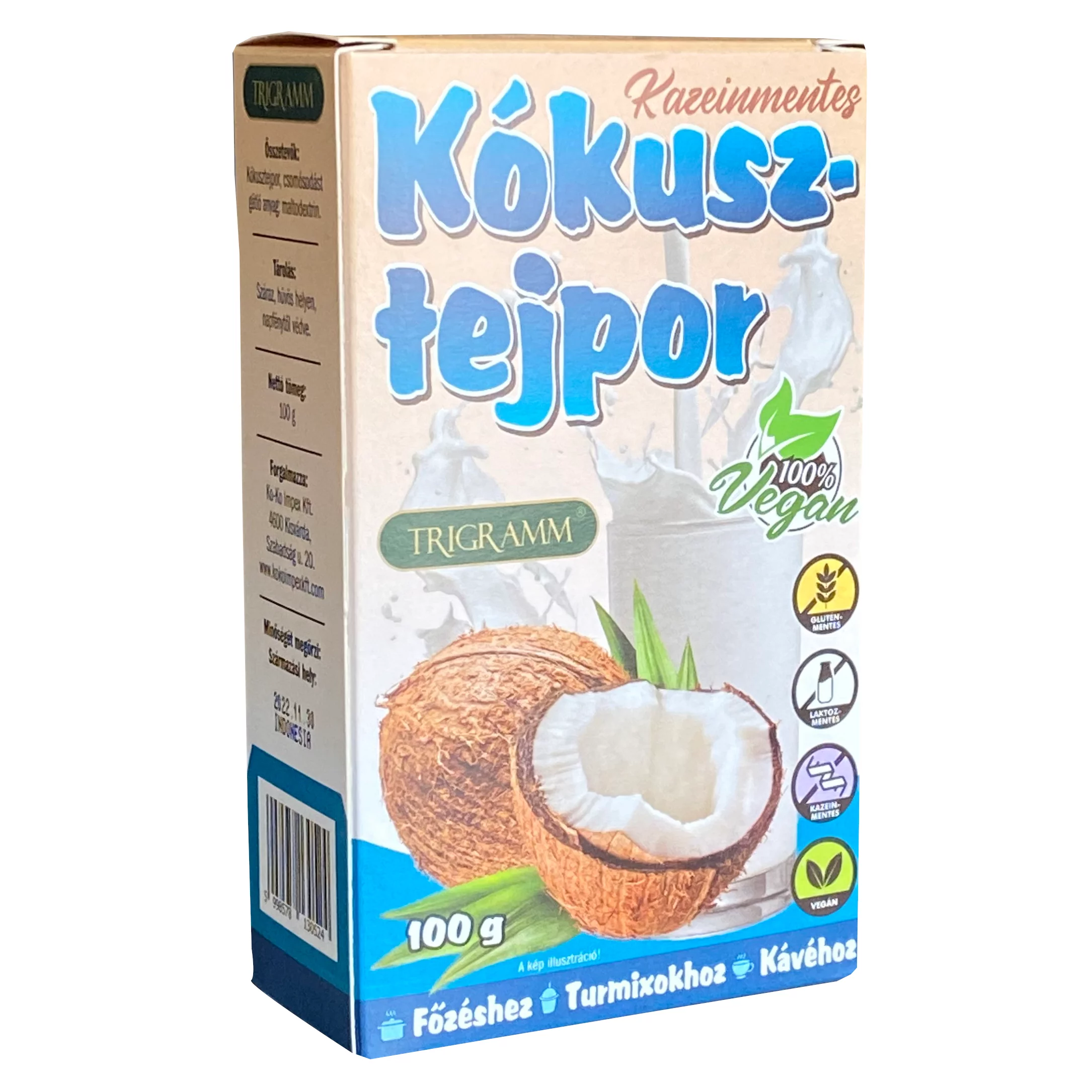 Trigramm kókusztejpor 100g kazeinmentes