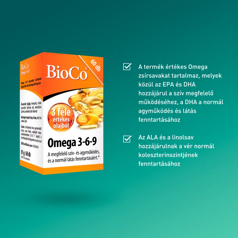 BioCo Omega 3-6-9 lágyzselatin kapszula 60 x 1,35 g (81 g)