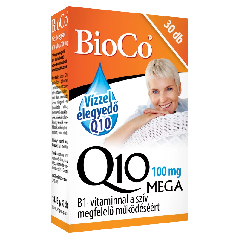 BioCo vízzel elegyedő  Q10 MEGA 100 mg étrend-kiegészítő kapszula 30 x 0,605 g (18,15 g)