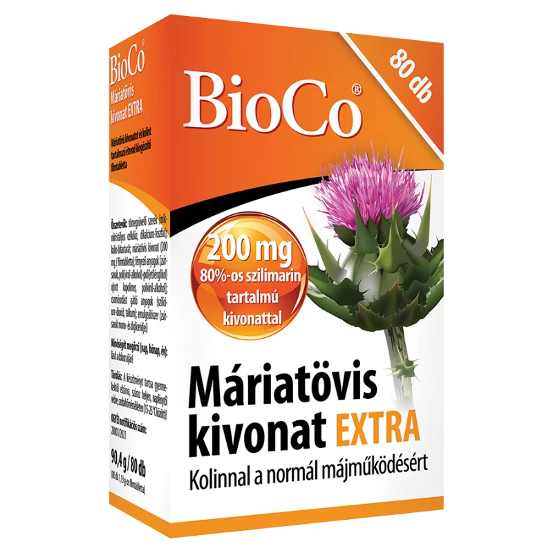 BioCo Máriatövis kivonat Extra étrend-kiegészítő filmtabletta 80 x 1,13 g (90,4 g)