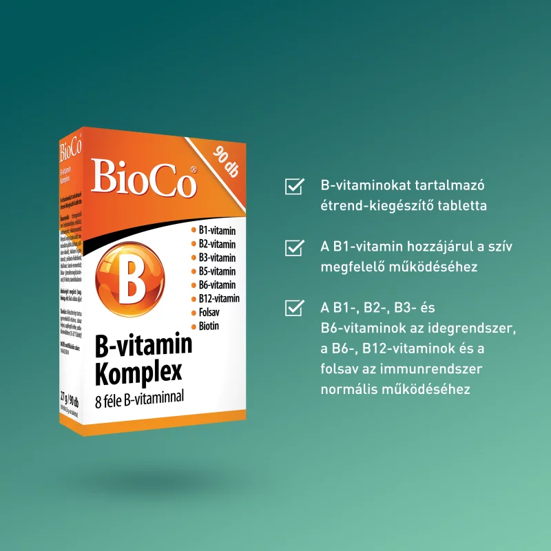 BioCo B-vitamin Komplex tabletta 90 x 0,3 g (27 g)