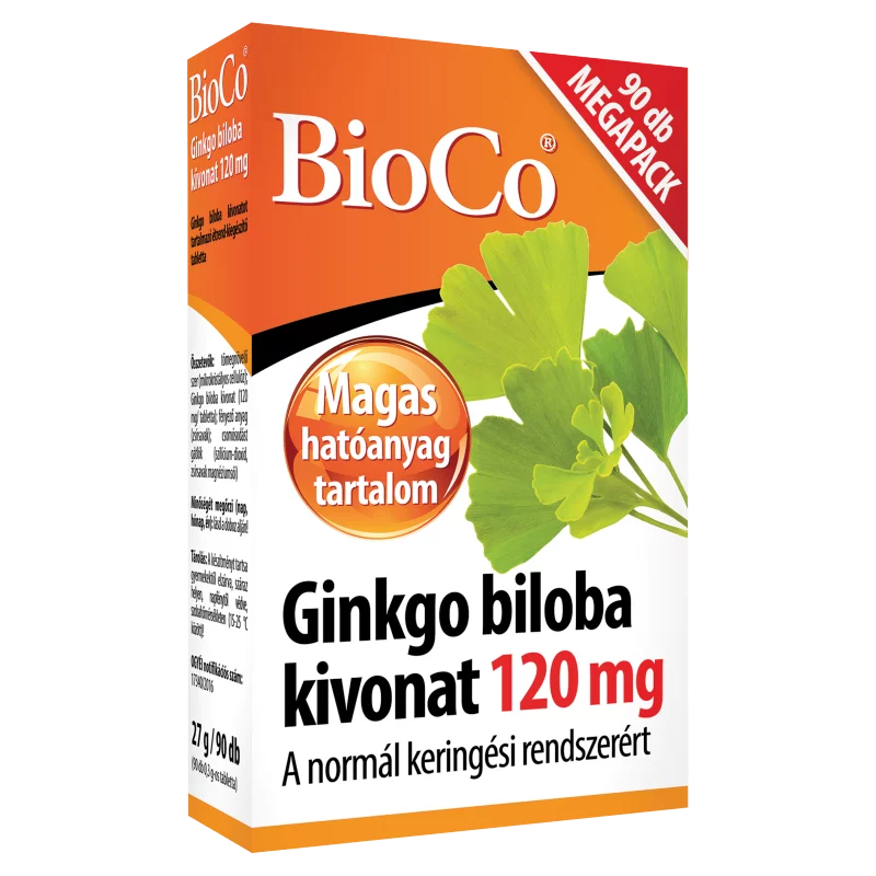BioCo Ginkgo biloba kivonat 120 mg Megapack tabletta 90 x 0,3 g (27 g)