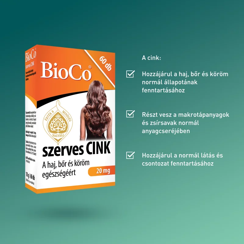 BioCo szerves Cink tabletta 60 x 0,3 g (18 g)