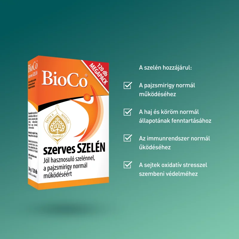 BioCo szerves Szelén Megapack tabletta 120 x 0,3 g (36 g)