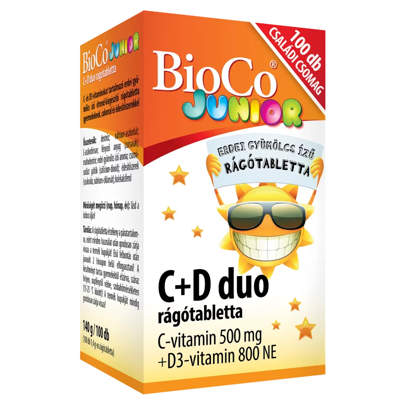 BioCo Junior C+D duo rágótabletta 100 x 1,4 g (140 g)