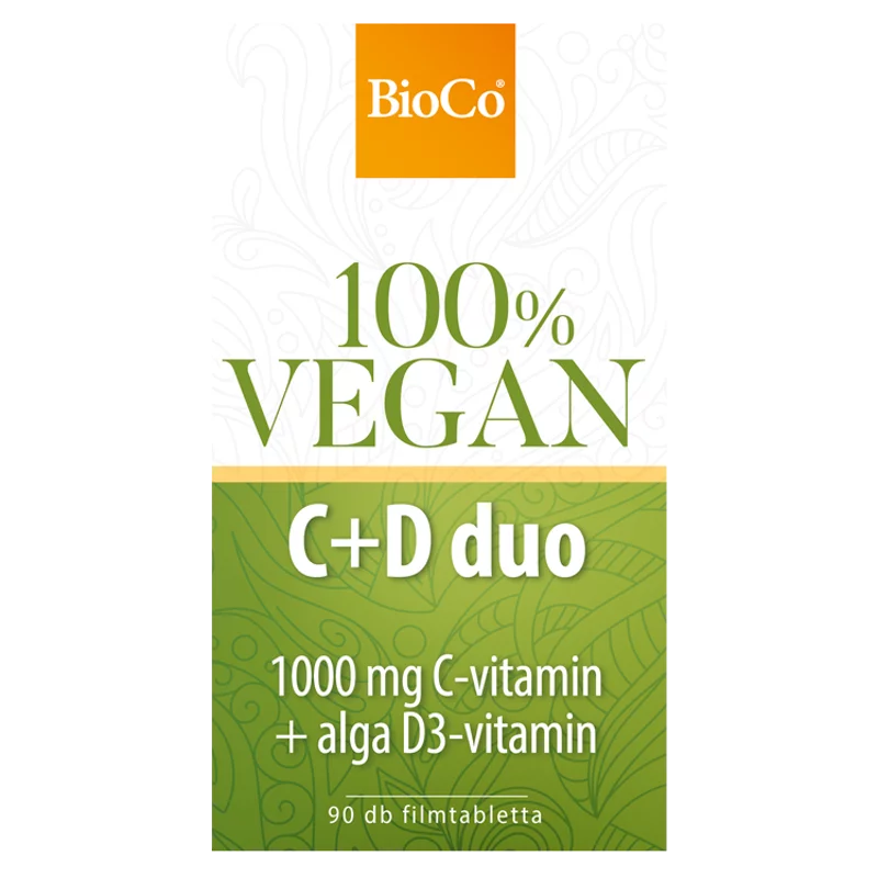 BioCo 100% Vegan C+D duo étrend-kiegészítő filmtabletta 90 x 1,45 g (130,5 g)